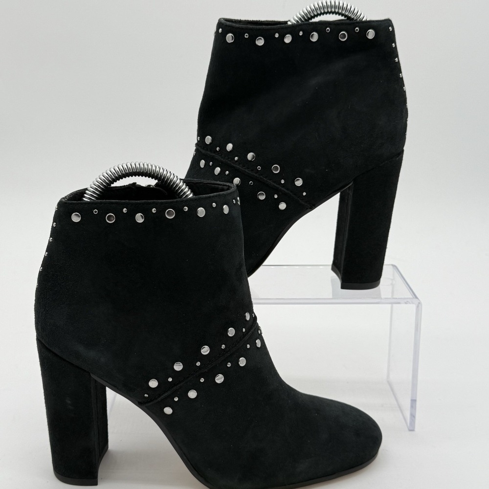 Sam Edelman Womens Black Leather Suede Zip Up Studded Chandler Ankle Boots 6.5 M